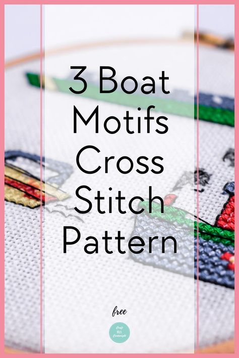 A steam boat tug, a barge and a speedy yacht all sail across the fabric in this cute busy seas design. Boat Cross Stitch, Cross Stitch Pattern Free, Small Fishing Boats, Boys Hat, Transportation Theme, Cute Cross, Sea Design, Cute Cross Stitch, Tug Boats