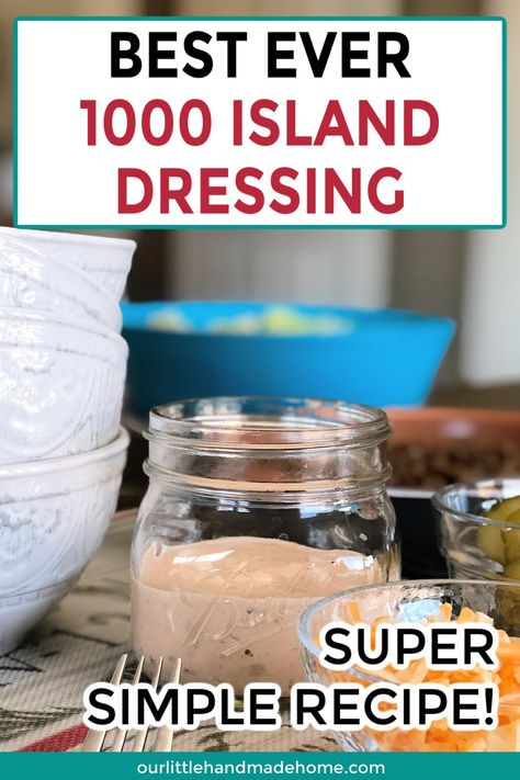 1000 Island Dressing Recipe, Homemade Thousand Island Dressing, 1000 Island, Salad Dip, Salad Dressing Recipes Healthy, Thousand Island, Thousand Island Dressing, Salad Dressing Recipes Homemade, Homemade Condiments