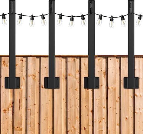 4 Pack 1.3 Ft Suspension Outdoor String Light Poles,Light Poles for Outside Lights Hanging,with Clip and Holder,Light Post Mounting Stand Patio Fence Wall Garden Backyard Deck Outdoor String Light Poles, String Light Poles, Hanging String Lights, Fence Wall, Light Post, Lights Hanging, Patio Fence, Light Pole, Light Well