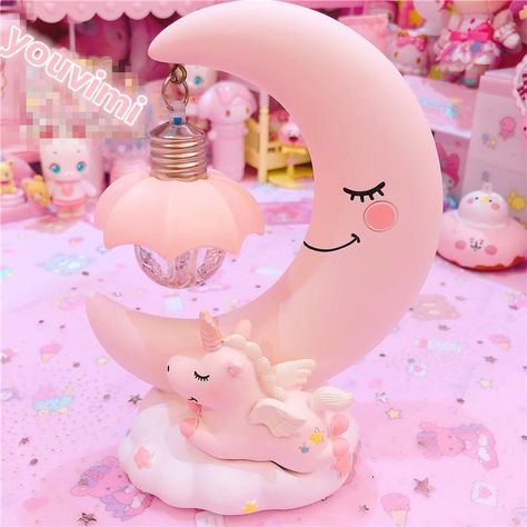 Unicorn Light, Unicorn Room Decor, Dream Moon, Unicorn Room, Kawaii Bedroom, Cute Night Lights, Romantic Bedroom Decor, Kawaii Unicorn, Shower Bebe