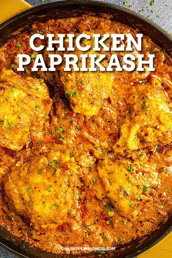 Paprikash Chicken, Chicken Paprikash Recipe, Hungarian Chicken Paprikash, Paprikash Recipe, Hungarian Chicken, Chicken Paprika, Chicken Paprikash, Authentic Mexican Recipes, Paprika Sauce