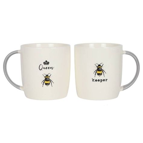 Bee Mug, Bee Designs, Bee Keeper, Couple Mugs, Bee Gifts, Bee Design, Bee Happy, Mug Set, Bee Theme