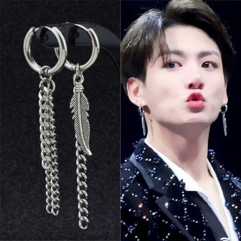 V Dna, Jungkook Earrings, Naruto Jewelry, Aesthetic Mode, Dna Earrings, Kpop Accessories, Jewelry Kpop, Bts Clothes, Bts Earrings