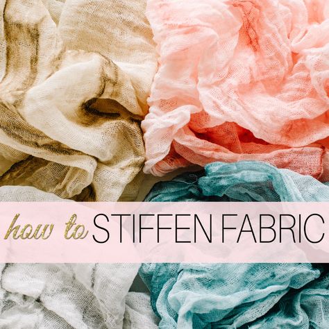 Diy Fabric Stiffener, Simple Hand Sewing, Fabric Art Tutorials, Recycled Fabric Art, Frozen Fabric, Diy Drapes, Textile Art Techniques, Fabric Stiffener, Fiber Sculpture