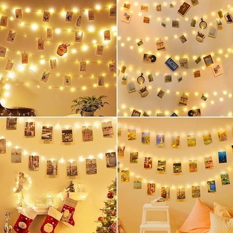 50 LED Photo Clip String Lights with Timer, 5M Photo Peg Fairy Lights with 30 Clips Battery Powered Hanging String Photo Frame Light for Bedroom Birthday Wedding Party Decor (Warm White) [Energy Class E] Photo Clip String Lights, Birthday Presents For Girls, Fairy Lights Bedroom, Photo Wall Decor, Wall Decor Lights, Clip Lights, Indoor String Lights, Photo Clips, Led Fairy Lights