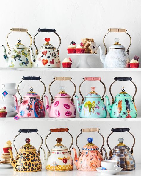 MacKenzie-Childs has transformed an everyday kitchen essential into an adorable piece of art – and there’s one for every personality. Shop the entire Collection at Williams Sonoma with our link above. Thanksgiving Cocktail Recipes, Pans And Pots, Butterfly Tea, Free Kitchen Design, William Sonoma, Table Setting Inspiration, Ceramic Cookware, Kids Pottery, Tea Kettles