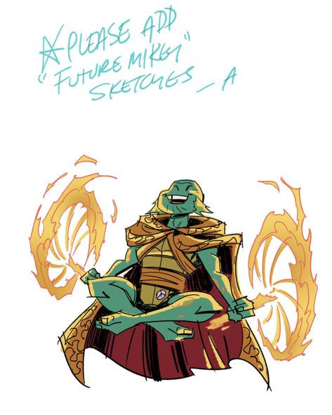 Future Mikey, Rottmnt Movie, Mikey Rottmnt, Mikey Tmnt, Comics Quote, Ninja Turtles Movie, Tmnt Movie, April Art, Concept Draw