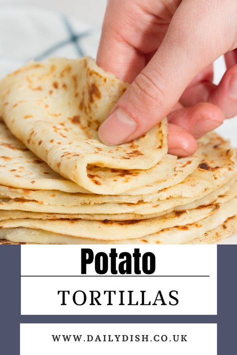 Potato Tortillas Potato Tortilla, Vegan Quesadilla, Wraps Vegan, Vegan Tortilla, Vegan Grocery List, Fried Beans, Vegan Mexican Recipes, Vegan Grocery, Gluten Free Potatoes