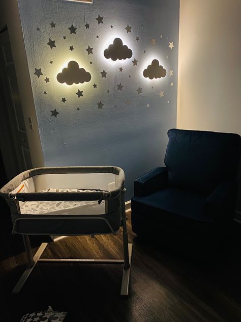 KALEOLI Nursery Cloud Light (Pack of 1) - 68 Star Wall Decals - Rechargeable (no Cord) - Baby Room Decor - Cloud Lights for Bedroom - Floating Cloud Lamp for Bedroom Storm Nursery, Baby Cloud Nursery, Night Sky Nursery, Sky Nursery, Cloud Light, Cloud Lamp, Clouds Nursery, Star Wall Decals