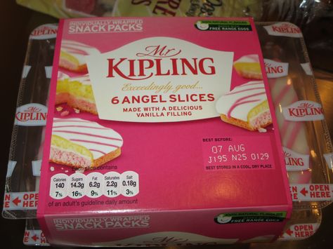 Mr. Kipling Angel Slices (photo by nancy bortz) Angel Slices, Mr Kipling, English Accent, Snack Packs, Love Food, Vanilla, Biscuits, Snacks