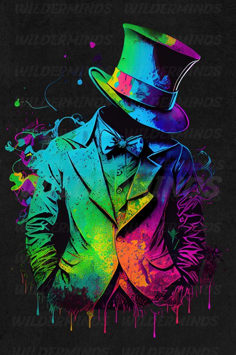 Trippy Print PNG download showing a elegant suit and a top hat in beautiful colors and graffiti paint dripping down. Simple Trippy Designs, Cool Sketches Trippy, Drip Drawing, Art Vector Illustration, Trippy Artwork, Elegant Suit, Drip Art, Trippy Designs, Graphic Design Images