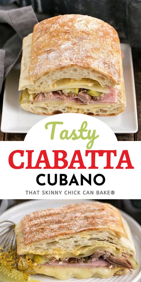 Cuban Sandwich Recipe, Cubano Sandwich, Best Sandwich Recipes, Cuban Sandwich, Recipes Yummy, Ciabatta Bread, Recipes Sweet, Cuban Recipes, Best Sandwich