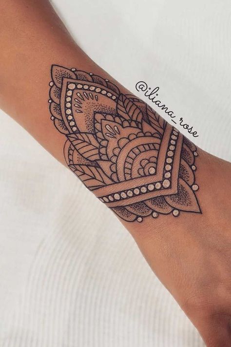 Forearm Mandala Tattoo, Tato Lengan Bawah, Different Tattoo Styles, Mandala Arm Tattoos, Mandala Tattoos For Women, Inner Wrist Tattoos, Mandala Wrist Tattoo, Wrist Band Tattoo, Wrist Tattoo Cover Up