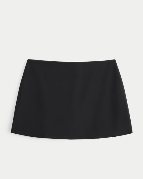 Women's Mid-Rise Ponte Mini Skort | Women's Bottoms | HollisterCo.com Black Skort Outfit, Black Skirt Casual, Skort Outfit, Concert Fit, 2024 Wishlist, Black Skort, Skirt Casual, Bachelorette Outfits, Online Closet