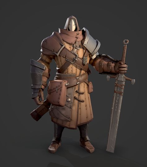 ArtStation - Wanderer, Geoffrey Boulier Low Poly Character, Digital Sculpture, Low Poly Art, Modelos 3d, Medieval Armor, 3d Artwork, Game Character Design, Armor Concept, Fantasy Warrior