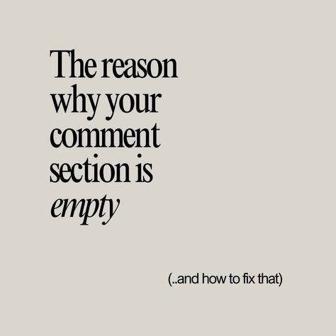 I wanted to take a moment to talk about the comment section on your posts. I’ve noticed that it tends to be pretty quiet lately, and I think there are a few reasons for this. One key factor could be the type of content you're posting. If the content is more informational or promotional, it might not encourage much interaction. People love to share their thoughts and experiences, so we need to create posts that invite conversation. For instance, asking open-ended questions or encouraging fol... Type Of Content, Open Ended Questions, Open Ended, Fix It, We Need, Talk About, Like You, Encouragement, Take That