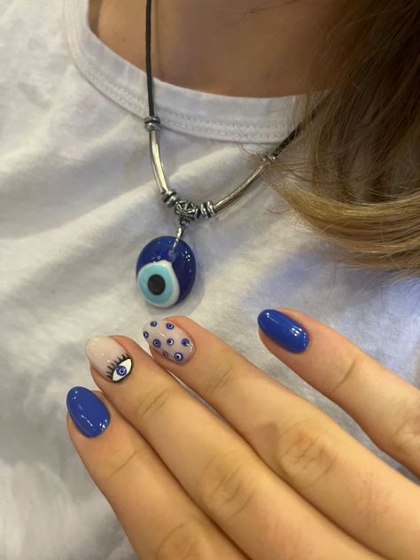 evileyenails evileye nazarboncugu nazar tırnak nailsofinstagram nails bluenailart nailart nailsdesign Turkish Nails, Blue Eye Nails, Mediterranean Nails, Greece Inspired Nails, Evil Eye Nail Art, Cream Nail Art, Glitter Gradient Nails, Evil Eye Nails, Eye Nail Art