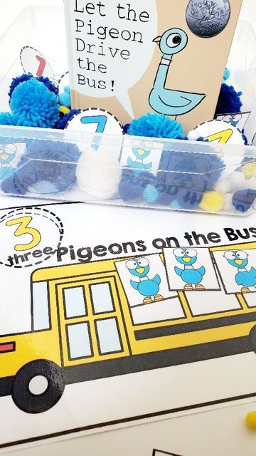 Bus Sensory Bin, Math Learning Activities, Pigeon Drive The Bus, Don't Let The Pigeon, Bus Crafts, Math Literacy Activities, Transportation Preschool, Preschool Units, Name Crafts