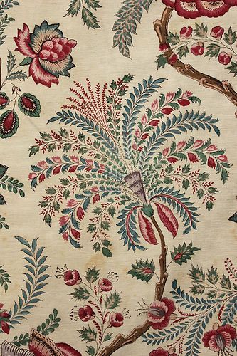 Antique French 19th century Indienne Design fabric panel ~ 1860-1880 ~ block printed textile. Neoclassical Pattern, Fiori Art Deco, French Fabric, Fabric Inspiration, Design Textile, Antique Fabrics, Foto Art, Fabric Panel, Vintage Diy