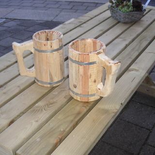 Wood-working projects for beginners. http://www.instructables.com/id/Woodworking-Projects-for-Beginners/ Wooden Beer Mug, Woodworking For Kids, Diy Holz, Popular Woodworking, Beginner Woodworking Projects, Woodworking Jigs, Teds Woodworking, Wood Working For Beginners, Woodworking Wood