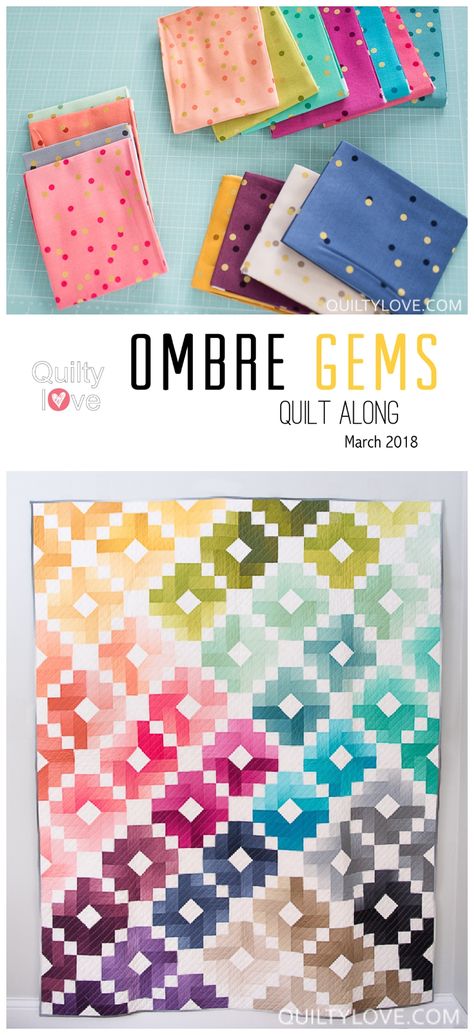 Ombre Gems Quilt Along | Week One - Quilty Love Quilty Love, Tote Bag Pattern Free, Rainbow Quilt, Beginner Sewing Projects Easy, Leftover Fabric, Quilting For Beginners, Take Two, Love Sewing, Sewing Projects For Beginners