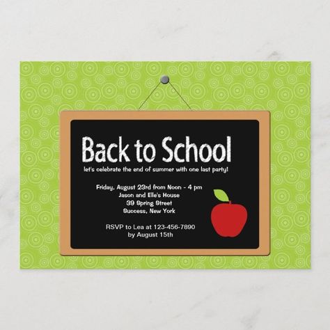 Back to School Blackboard Invitation - Popular Zazzle Product! Best choice, tags : #invitations, #tshirt, #card, #InvitationsCard, #legging, #trending, #holiday Back To School Blackboard, Announcement Text, School Party Invitation, School Blackboard, Little Mermaid Invitations, Wedding Invitation Text, Ticket Wedding Invitations, Invitation Examples, Mermaid Invitations