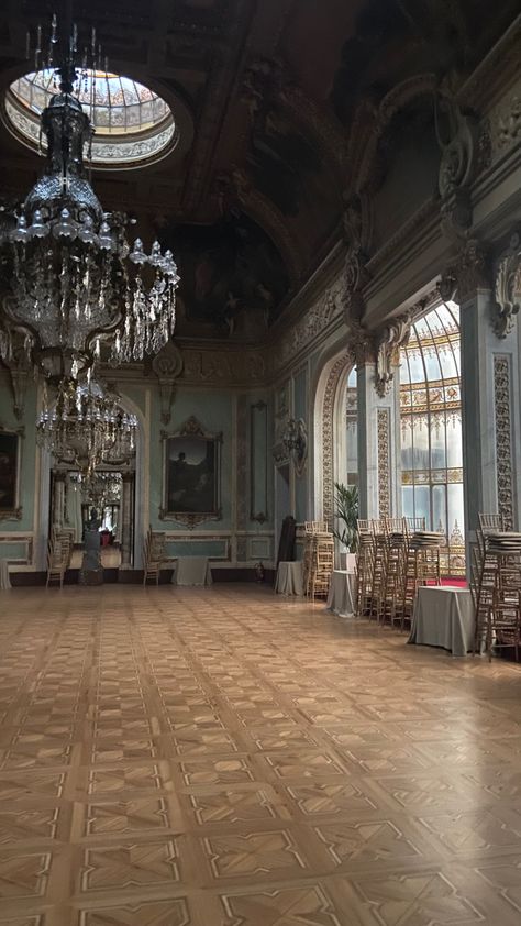 fancy ball room #madrid #ball #regency #chandelier #ballroom Regency Era Wallpaper, Regency Era Ballroom, Regency Ball Aesthetic, Ball Room Dancing Aesthetic, Victorian Ball Room, 1800s Ballroom, Ball Aesthetic Modern, Ballroom Architecture, Regency Era Home