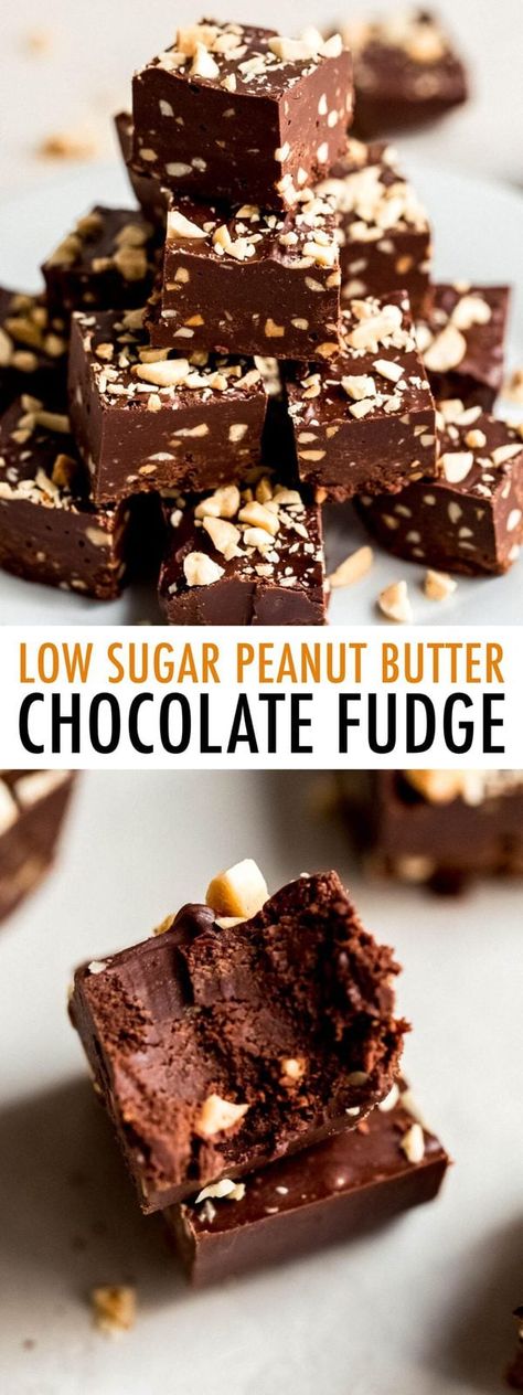 Easy LOW SUGAR healthy fudge made with just 3 simple ingredients: no sugar added chocolate chips, natural peanut butter and chopped peanuts. #threeingredients #fudge #peanutbutter #chocolate #holidayrecipes #valentinesday #lowsugar Peanut Butter Chocolate Fudge, Healthy Chocolate Peanut Butter, Healthy Fudge, Peanut Butter Fudge Easy, Fudge Ingredients, Chocolate Peanut Butter Fudge, Butter Fudge, Homemade Fudge, Fudge Easy