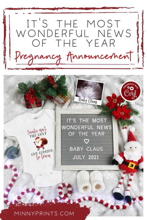 Share your exciting news with the world using this easy to edit digital announcement. It's perfect for sharing on social media! #babyreveal #pregnancyannouncement Holiday Baby Announcement, Ivf Pregnancy Announcement, Vom Avea Un Copil, Holiday Pregnancy Announcement, Christmas Pregnancy Reveal, Thanksgiving Pregnancy Announcement, Digital Baby Announcement, Ivf Pregnancy, Halloween Pregnancy Announcement