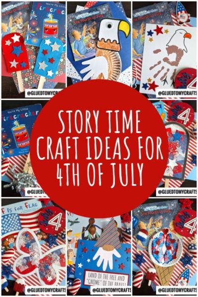 4th of July Story Time Craft Ideas For Kids - Glued To My Crafts July 4 Crafts For Kindergarten, Fourth Of July Projects For Toddlers, 4th Of July Crafts, Time Craft, Paper Bag Crafts, Sensory Crafts, Preschool Projects, Edible Crafts, Craft Ideas For Kids