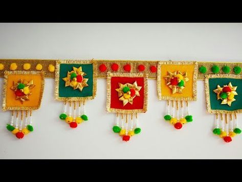 તોરણ ડિઝાઇન, Toran Diy Door Hangings, Diwali Toran Diy Door Hangings, Door Hanging Decorations Toran, Diwali Toran Diy, Diy Toran Ideas, Toran Diy, Indian Handicrafts Decor, Diwali Items