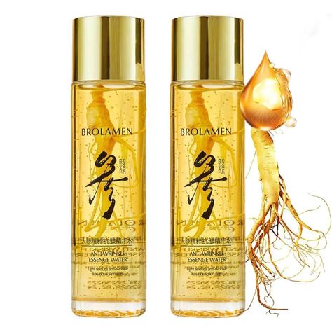 PRICES MAY VARY. Anti-Wrinkle & Anti-Aging: Ginseng Gold Essence Oil reduces wrinkles & fine lines, Real ginseng for age-defying skin! Korean Ginseng oil for face unlock your timeless beauty! Ginseng gold anti wrinkle - The Secret of Youth. Ginseng anti-wrinkle essence contains a whole naural ginseng soaked in hyaluronic acid serum. You must try this ginseng extract liquid, One Ginseng Per Bottle-Ginseng Gold Polypeptide Anti-Ageing Essence is equivalent to 10 bottles of lotion. Ginseng Anti-Wri Ginseng Serum, Serum Korean, Ginseng Essence, Skin Korean, Essence Serum, Korean Ginseng, Ginseng Extract, Wrinkle Serum, Aging Serum