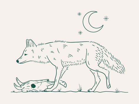 Desert Coyote Tattoo, Coyote Cartoon Drawing, Coyote Line Drawing, Coyote Cactus Tattoo, Western Coyote Tattoo, Coyote Drawing Sketch, Coyote Howling Tattoo, Coyote Tattoo Design, Desert Animal Tattoo