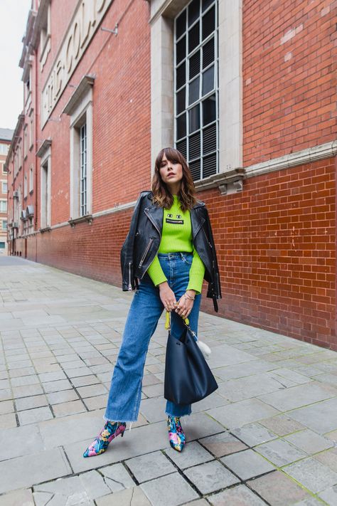 COLOUR PLAY. - Megan Ellaby Megan Ellaby, Wearing Color, Office Shoes, Girly Fashion, Blue Top, Colourful Outfits, Pink Orange, My Favourite, Spring Outfits