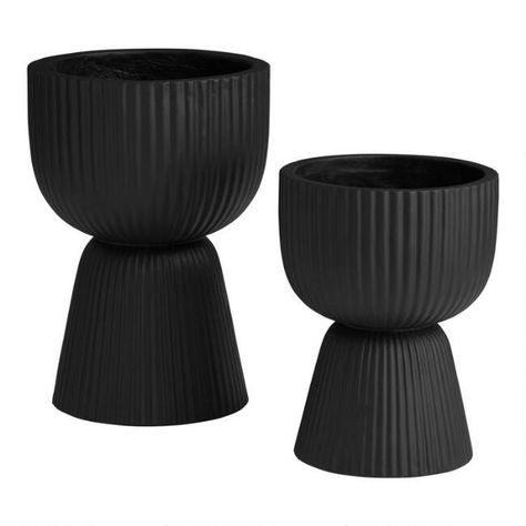 Black Plant Pots, Deck Plants, Patio Refresh, Outdoor Planter, Cost Plus World Market, Affordable Home Decor, Outdoor Planters, World Market, Nottingham