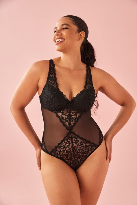 black teddy with delicate lace and mesh details lingerie One Piece Lingerie, Delicate Details, Black Lingerie, Lace Bodysuit, New Collection, Lingerie, Mesh, One Piece, Lace