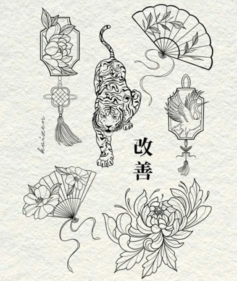 @cheytrapptattoos on Insta ✷ Japanese Style Flash Tattoos, Japanese Tattoo Flash Sheet, Chinese Flowers Tattoo, Chinoiserie Tattoo, Tattoo Chinese Style, Small Chinese Tattoo, Chinese Flower Tattoo, Japanese Butterfly Tattoo, Small Japanese Tattoo