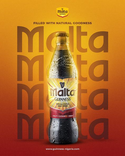 A product ads for Malta Guinness. Malta Guinness, Fruits Farm, Juice Ad, Hiring Poster, Product Ads, Design Flyers, Beverage Poster, Facebook Post Design, Creative Banners