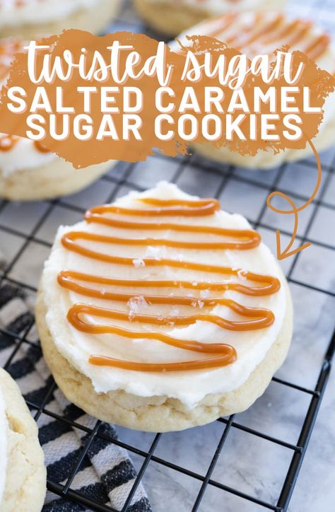 Copycat Arbys Salted Caramel Cookie, Carrot Cake Crumble Cookies, Salted Caramel Cookies Crumbl, Cooking With Karli Sugar Cookie, Caramel Sugar Cookies, No Bake Salted Caramel Cookies, Christmas Crumbl Cookie Copycat, Twisted Sugar Copycat, Twisted Sugar Cookie Recipe