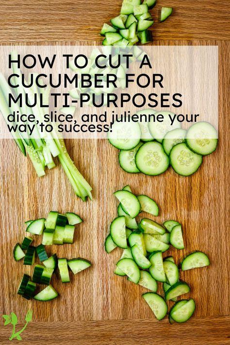 How To Julienne Cucumbers, How To Slice Cucumbers, How To Store Cucumbers, Refreshing Salads, Sushi Salad, Sliced Cucumber, Cucumber Canning, Cucumber Slices, Kitchen Basics