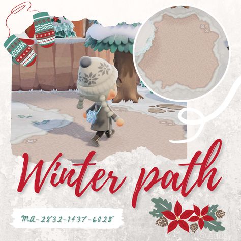 Animal Crossing Christmas Codes Ground, Acnh Winter Wooden Planks, Winter Ideas Animal Crossing, Animal Crossing Codes Christmas, Acnh Christmas Code Path, Snowy Path Animal Crossing, Acnh Winter Island Names, Acnh Snow Path Design, Acnh Winter Path Codes