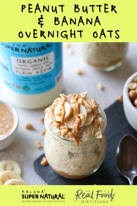 Overnight Oats With Kefir, Kefir Overnight Oats, What Is Kefir, Banana Overnight Oats Recipe, Peanut Butter Banana Overnight Oats, Oats Peanut Butter, Overnight Oats In A Jar, Peanut Butter Overnight Oats, Peanut Butter And Banana