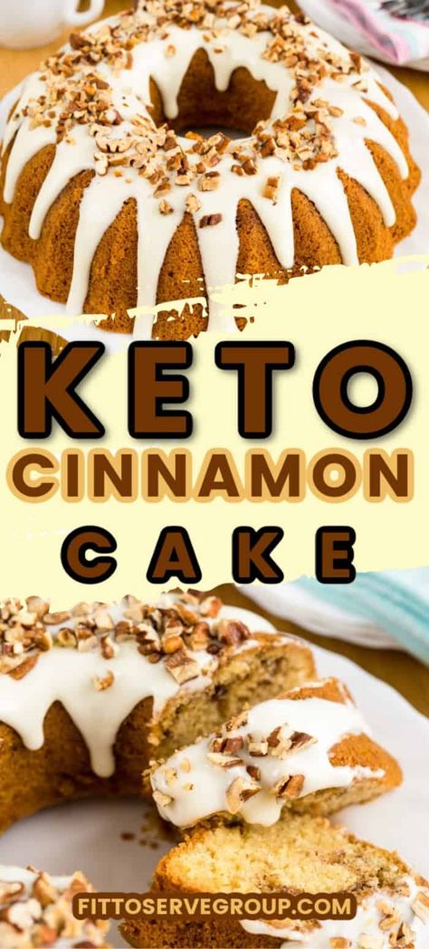 Easy Keto Cake Recipes, Keto Cakes Easy, Keto Breakfast Cake, Keto Cloud Cake Recipe, Keto Spice Cake Recipes, Keto Bundt Cake Recipes, Keto Cinnamon Cake, Keto Cinnamon Cake Recipes, Low Carb Cinnamon Roll Cake