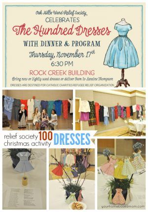 Speed Friendshipping, Relief Society Christmas Program, The Hundred Dresses, Relief Society Christmas, Lds Relief Society Activities, Relief Society Crafts, 100 Dresses, Relief Society Birthday, Lds Relief Society