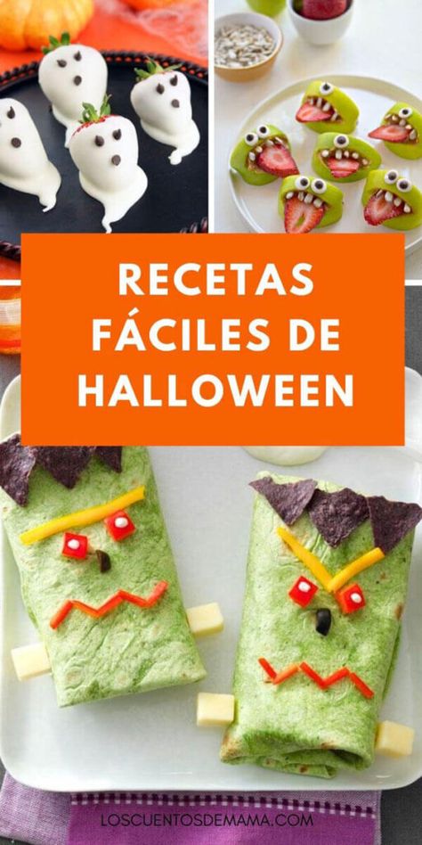 RECETAS FÁCILES DE HALLOWEEN 【PARA NIÑOS】 🎃 Recetas Halloween Faciles, Comidas Halloween, Postres Halloween, Recetas Halloween, Halloween