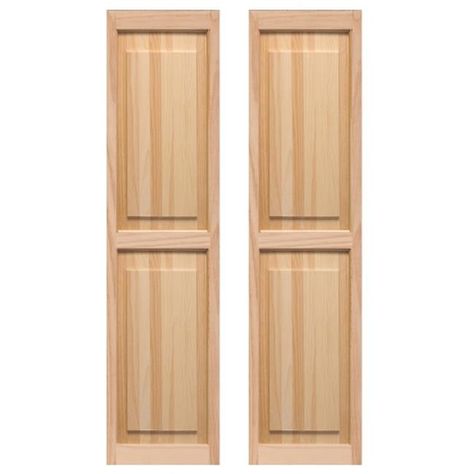 Free 2-day shipping. Buy AWC Exterior Wood Window Shutters Raised Panel 15"wide x 55"high Unfinished at Walmart.com Wood Window Shutters, Raised Panel Shutters, Window Shutters Exterior, Cedar Shutters, Vinyl Shutters, Wood Exterior, Wooden Shutters, Shutters Exterior, Wood Shutters