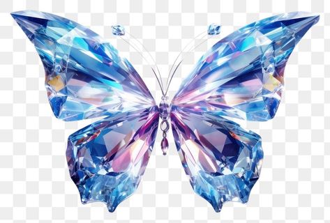 Butterfly gemstone jewelry crystal. | Premium Photo Illustration - rawpixel Png Butterfly, Ocean Illustration, Butterfly 3d, Sticker Inspo, Butterfly Png, Butterfly Blue, 1st Birthday Cakes, Album Art Design, Butterfly Illustration