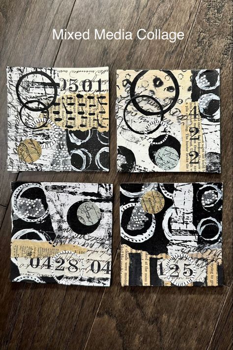 Simple Mixed Media Art Ideas, Mixed Media Art Projects High Schools, Catherine Rains, Grid Journaling, Neutral Collage, Collages Ideas, Mixed Media Collage Artwork, Media Collage Art, Mixed Media Collage Art