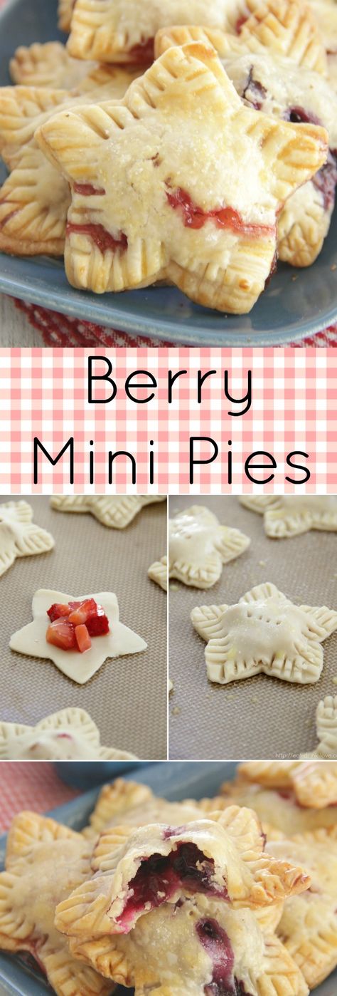 Berry Hand Pies | Eat. Drink. Love. 4th Of July Apple Pie, July 4th Snacks, Berry Mini Pies, Gf Crust, July Recipes, 4th Of July Desserts, Fourth Of July Food, Mini Pies, Hand Pies