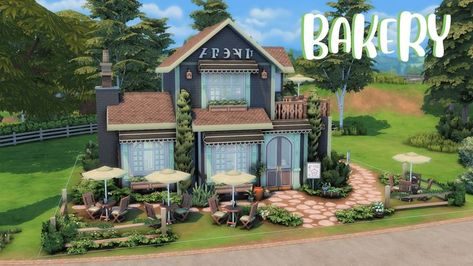 I've built a cute little bakery in Windenburg! 😊 🌻gallery ID: Aneleya Sims 4 Bakery Lot, Sims 4 Bakery Build Layout, Sims 4 Brindleton Bay Restaurant, Sims 4 Windenburg Build, Sims 4 Bakery Build, Sims Bakery, Sims 4 Retail, Sims 4 Bakery, Sims Restaurant